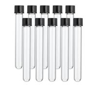PATIKIL 8ml Test Tubes, 10pcs 3.94x0.51in Glass Clear Round Bottom Test Tube Containers with Plastic Cap for Bead Party Candy Bath Salt Storage Scientific Experiment Plant Propagation