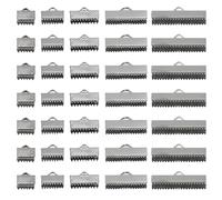 PATIKIL 8mm/10mm/13mm/20mm/25mm Ribbon Ends Crimp Clamp 300pcs Pinch Crimp End Bracelet Bookmark Cord Ends Fasteners Clasp for Leather DIY Craft Jewelry Making Black