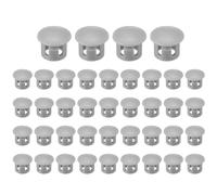 PATIKIL 8mm/5/16" Plastic Hole Plugs, 40 Pcs Flush Type Round Plug Snap in Locking Screw Hole Covers Insert End Caps for Furniture Cabinet Kitchen Door Shelves, Grey