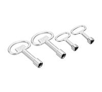 PATIKIL 8mm 9mm Triangle Socket Spanner Key, 1 Set/4Pcs Electrical Cabinet Gas Water Meter Key for Elevator Emergency Lift Door Triangle Panel Lock, Silver