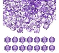 PATIKIL 8mm Acrylic Cube Faceted Beads, 300 Pcs Square Diamond Beads Loose Spacer Beads for Jewelry Making Bracelet Necklace Earrings Wind Chimes Craft, Dark Purple