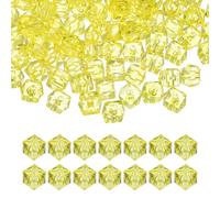 PATIKIL 8mm Acrylic Cube Faceted Beads, 300 Pcs Square Diamond Beads Loose Spacer Beads for Jewelry Making Bracelet Necklace Earrings Wind Chimes Craft, Lemon Yellow