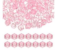 PATIKIL 8mm Acrylic Cube Faceted Beads, 300 Pcs Square Diamond Beads Loose Spacer Beads for Jewelry Making Bracelet Necklace Earrings Wind Chimes Craft, Pink