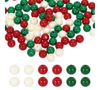 PATIKIL 8mm Acrylic Round Beads, 500Pcs Bubble Loose Smooth Spacer Beads Colorful with Hole Bulk for DIY Craft Jewelry Making Necklace Bracelet Earring, Red Green White