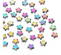 PATIKIL 8mm Crystal Star Beads, 100 Pcs Star Bead Glass Spacers Bead Star Shaped Charm Pendants for Jewelry Making Bracelet Necklace DIY Crafts, Colorful