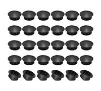 PATIKIL 8mm Diameter Silicone Round Snap, 30 Pcs in Type Locking Furniture Hole Plug Button Wide Protective Cover Fit for 8-9mm Hole for Seal Bulkhead Cylinder, Black