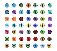 PATIKIL 8mm Dragon Eyes, 100 Pcs Round Glass Eyes Animals Crochet Eyes for Clay Doll Making Craft DIY Findings Jewelry Making, Mix Color