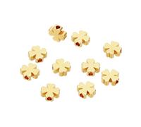PATIKIL 8mm Four-Leaf Spacer Beads, 10 Pcs Lucky Leaf Shaped Brass Beads Gold Plated Loose Charm Beads for Jewelry Making DIY Bracelet Necklace Earrings, Light Golden