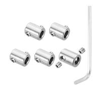 PATIKIL 8mm Hole Wire Rope Clips Set, 5 Pcs 304 Stainless Steel Double Holes Lock Cable Clamps Clip with Hexagon Screws Spanner for Wire Rope Fitting, Silver