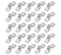 PATIKIL 8mm Rigid Pipe Strap, 25 Pcs 304 Stainless Steel Conduit Clamp 2 Hole U Bracket Pipe Clamp Tube Strap for Pipe Cable Wire Fixing, (1/3")