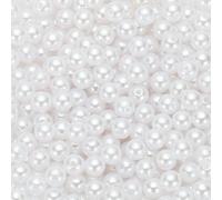 PATIKIL 8mm Round Shiny Pearl Beads, 980 Pcs Faux Pearls Loose Beads with Hole for Cosmetic Boxes DIY Parts Jewelry Making Wedding Birthday Party Home Decorating, White