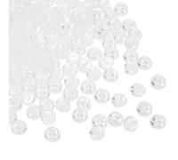 PATIKIL 8mm Round Strip Bead, White and White Acrylic Rainbow Beads Colorful Jewelry DIY Making Beads Supplies for Bracelets Necklaces, 100 Pcs