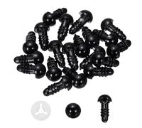 PATIKIL 8mm Safety Eyes, 20 Pcs Plastic Craft Eyes with Protective Film with Washers for Stuffed Animals Crochet Toys Dolls DIY Craft Making, Black