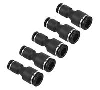 PATIKIL 8mm to 4mm Reducing Push to Connect Air Line Fitting, 2 Pack Straight Union Reducer Pneumatic Quick Connect Fittings, Black