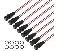 PATIKIL 8mm White Signal Indicator Lights, 8 Pack AC/DC 12-24V Panel Mount Waterproof Warning Lamps for Industrial Electrical Car Motorcycles Boats Directional Dash Light, Black