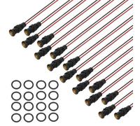 PATIKIL 8mm Yellow Signal Indicator Lights, 16 Pack AC/DC 12-24V Panel Mount Waterproof Warning Lamps for Industrial Electrical Car Motorcycles Boats Directional Dash Light, Black