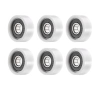 PATIKIL 8mmx26mmx11mm Ball Bearing Guide Pulley Roller, 8PCS Nylon Round Wheel Double Plastic Sealed 608RS Bearing Sliding Conveyor Rolling Pulleys for Door Window Lifting System, White