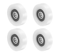 PATIKIL 8mmx36mmx10mm Ball Bearing Guide Pulley Roller, 4PCS Nylon Round Wheel Double Plastic Sealed 608RS Bearing Sliding Conveyor Rolling Pulleys for Door Window Lifting System, White