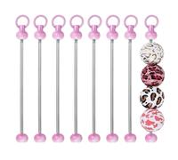PATIKIL 8pcs Beadable Keychain Bar, Beadable Keychains Blanks Beaded Keychain Bar Bulk Key Chain Rod Making Charm for Beads Jewelry Making DIY Focal Bead Crafts Backpack, Purple