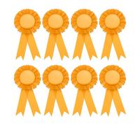 PATIKIL 8Pcs Blank Award Ribbon, 6" x 3" Honorable Participation Badge Ribbons for Competition Sports Event Classroom Prize 1st 2nd 3rd Place Medals, Yellow