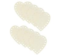 PATIKIL 8Pcs Crochet Basket Base, 4 x 4 Inch Heart Shape Basket Bottoms Shaper Blank Wooden Base Bag Making Supplies Weaving Knitting Kit for DIY Crochet Shoulder Bag Handbag Purse Craft