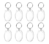 PATIKIL 8Pcs Photo Frame Keyring, 4.9 x 3.3cm / 1.93 x 1.3 Inch Oval Acrylic Custom Keychain Blanks Personalized DIY Keychains for Souvenir Anniversary Holiday