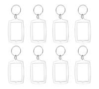 PATIKIL 8Pcs Photo Frame Keyring, 6.1 x 4cm / 2.4 x 1.57 Inch Rectangular Curved Acrylic Custom Keychain Blanks Personalized DIY Keychains for Souvenir Anniversary Holiday