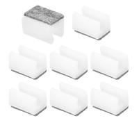 PATIKIL 8pcs Rectangle Chair Leg Cover with Felt Pad, 10mm Slide Smoothly No Scratches No Noise Furniture Feet Hardwood Protectors Tips Floor Glides Tubing Caps for Office,White Grey