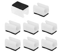 PATIKIL 8pcs Rectangle Chair Leg Cover with Felt Pad, 12mm Slide Smoothly No Scratches No Noise Furniture Feet Hardwood Protectors Tips Floor Glides Tubing Caps for Office,White Black