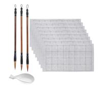 PATIKIL 8pcs Water Writing Cloth, Calligraphy Reusable Water Drawing Writing Cloth Magic Paper Blank Grid Brushes No Ink Chinese Calligraphy Set for Beginners Practicing