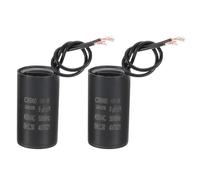 PATIKIL 8uf CBB60 Run Capacitor, 2 Pcs AC 450V 2 Wires 50/60Hz Motor Running Capacitor 56x31.6x56, Black