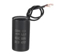 PATIKIL 8uf CBB60 Run Capacitor, AC 450V 2 Wires 50/60Hz Motor Running Capacitor 56x31.6x56, Black