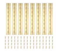 PATIKIL 8x1.2 Inch Piano Hinge,8 Pcs 304 Stainless Steel Continuous Hinge with Holes for Piano Gate Door Wooden Storage Box Cabinet Boat,Gold