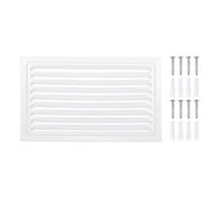 PATIKIL 8x12" Attic Vent Soffit Vent, Aluminum Alloy Rectangular Floor HVAC Air Vent Covers Metal Return Grille Louver with Screen Mesh and Screw for Wall Ceiling Attic Doors Home