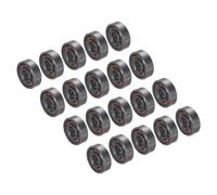 PATIKIL 8x22x7mm Skateboard Bearing, 20 Pack 608 Steel Ball Bearings Double Rubber Sealed Shielded Miniature for Scooters Roller Skates, Black&Silver