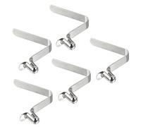 PATIKIL 8x5mm Kayak Paddle Snaps, 5 Pack Tent Pole Push Button Spring Clips Steel Hollow Button Locking Tube Single Pin for Kayak Paddle Tent, Silver