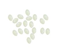 PATIKIL 8x6mm Glow Fishing Beads, 100Pcs Soft Plastic Oval Rubber Luminous Fishing Bait Eggs Rig Bead Tackle Lures Accessories with Storage Box, White