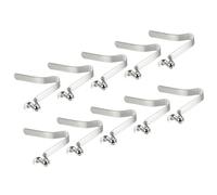 PATIKIL 8x6mm Kayak Paddle Snaps, 10 Pack Tent Pole Clips Steel V Shaped Single Pin Push Button Spring Clips Lock Tube Pole Clips for Camping Awning