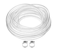 PATIKIL 9/32" ID x 3/8" OD x 10 Ft Length Clear Vinyl Tubing, Flexible Plastic PVC Pipe Tube Hose with 2 Stainless Clamps for Liquid Transfer, Transparent