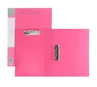 PATIKIL 9.3x12.2 Punchless Binder Clamp, 2 Pcs Plastic Double Strong Clip Clamp Binder Without Rings Sheet File Folder Protector for A4 Size Paper Office, Rose Red