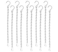 PATIKIL 9.5 Inch Hanging Chains, 10 Pcs Hanging Plants Basket Bird Feeder Wind Chimes Billboards Photo and Indoor and Outdoor Decor, Silver