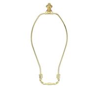PATIKIL 9.5 Inch Lamp Harp Kit with 1 Inch Height Solid Brass Finial, 1 Set Heavy Duty Bracket with Standard Saddle & Finial Detachable Shade Holder for Table Floor Lamps, Gold