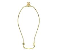 PATIKIL 9.5 Inch Lamp Harp Kit with 17.5mm Solid Brass Ball Finial, 1 Set Heavy Duty Bracket with Standard Saddle & Finial Detachable Shade Holder for Table Floor Lamps, Gold