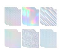 PATIKIL 9.5"x7" Holographic Cardstock, 30 Pack Metallic Iridescent Mirror Paper Foil Board Reflective Sheets for Scrapbook Poster DIY Craft, 6 Colors