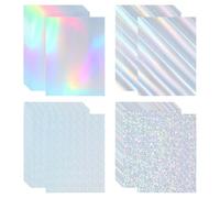 PATIKIL 9.5"x7" Holographic Cardstock, 60 Pack Metallic Iridescent Mirror Paper Foil Board Reflective Sheets for Scrapbook Poster DIY Craft, 4 Colors