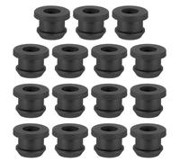 PATIKIL 9.5mm / 3/8 Inch Drill Hole,1/4 Inch ID Rubber Grommets, 15Pcs Top Hat Grommet for Wiring Eyelet Ring Gasket Automotive Firewall Cable Hole Plugs Wires Protection, Black