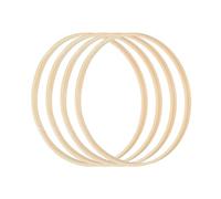 PATIKIL 9 Inch Bamboo Macrame Hoop, 10Pcs Wood Floral Hoop Craft Rings for DIY Craft Dream Catcher Wedding Wreath Decor Wall Hanging Decorations