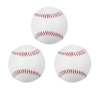 PATIKIL 9 Inch Baseball 3 Pack Hard Baseballs Bulk Standard Size Adult Leather Practice Training Baseball Unmarked Baseballs for Pitching