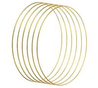 PATIKIL 9 Inch Dream Catcher Rings, 6 Pcs Metal Macrame Wreath Floral Round Ring Hoop for Christmas Decor Home Car DIY Craft Wedding Wall Hanging Decorations, Gold