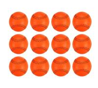 PATIKIL 9 Inch Foam Baseball 12 Pack Soft Practice Baseballs Bulk Standard Size Adult Leather Training Baseball Unmarked Baseballs for Pitching Orange